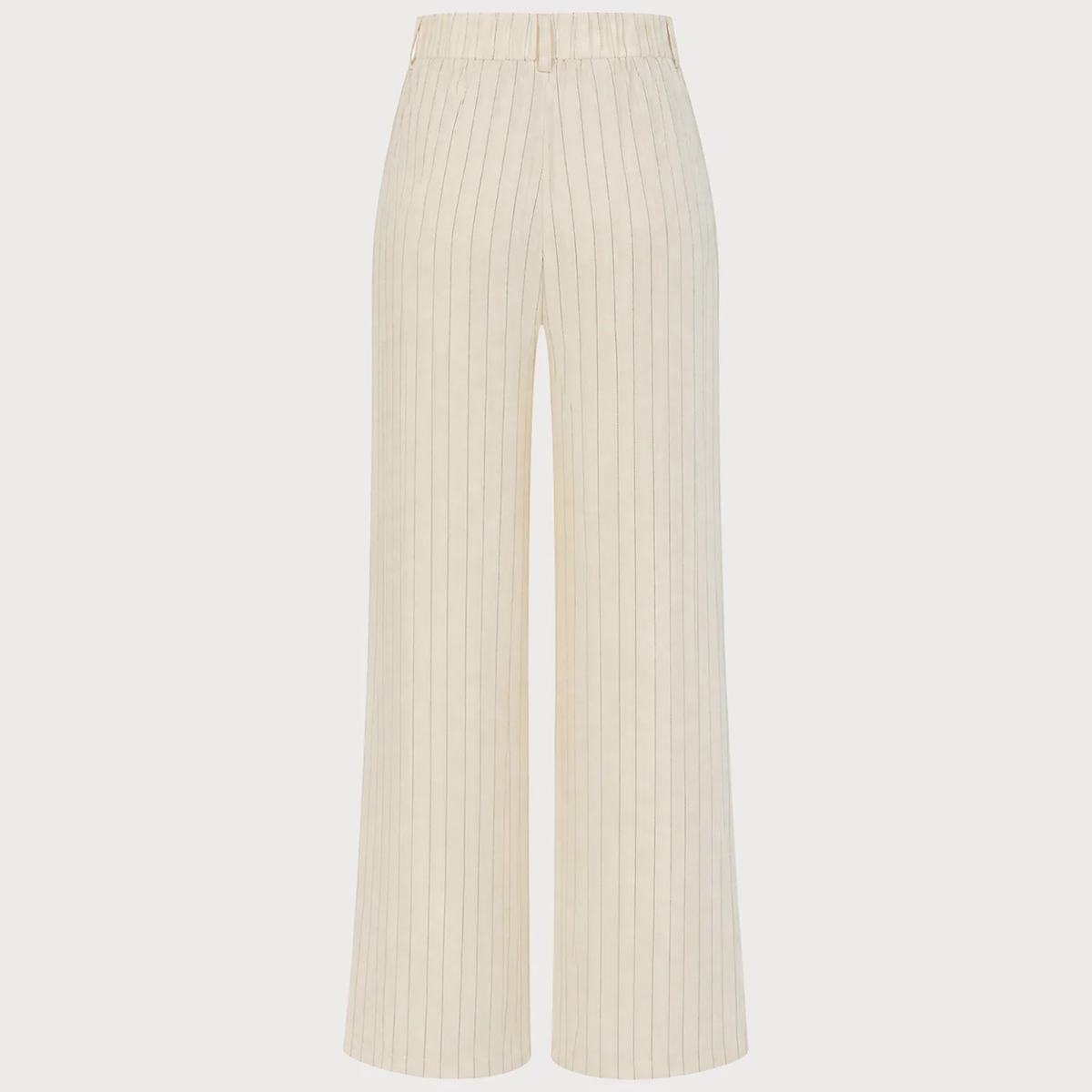 Striped Natural Waist Straight‑Leg Cropped Trousers