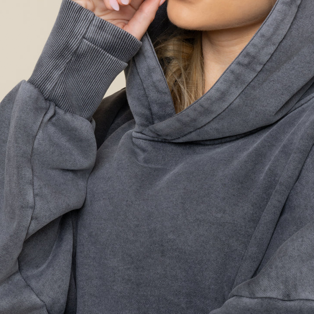 Vintage Washed Boxy Oversized Pullover Hoodie
