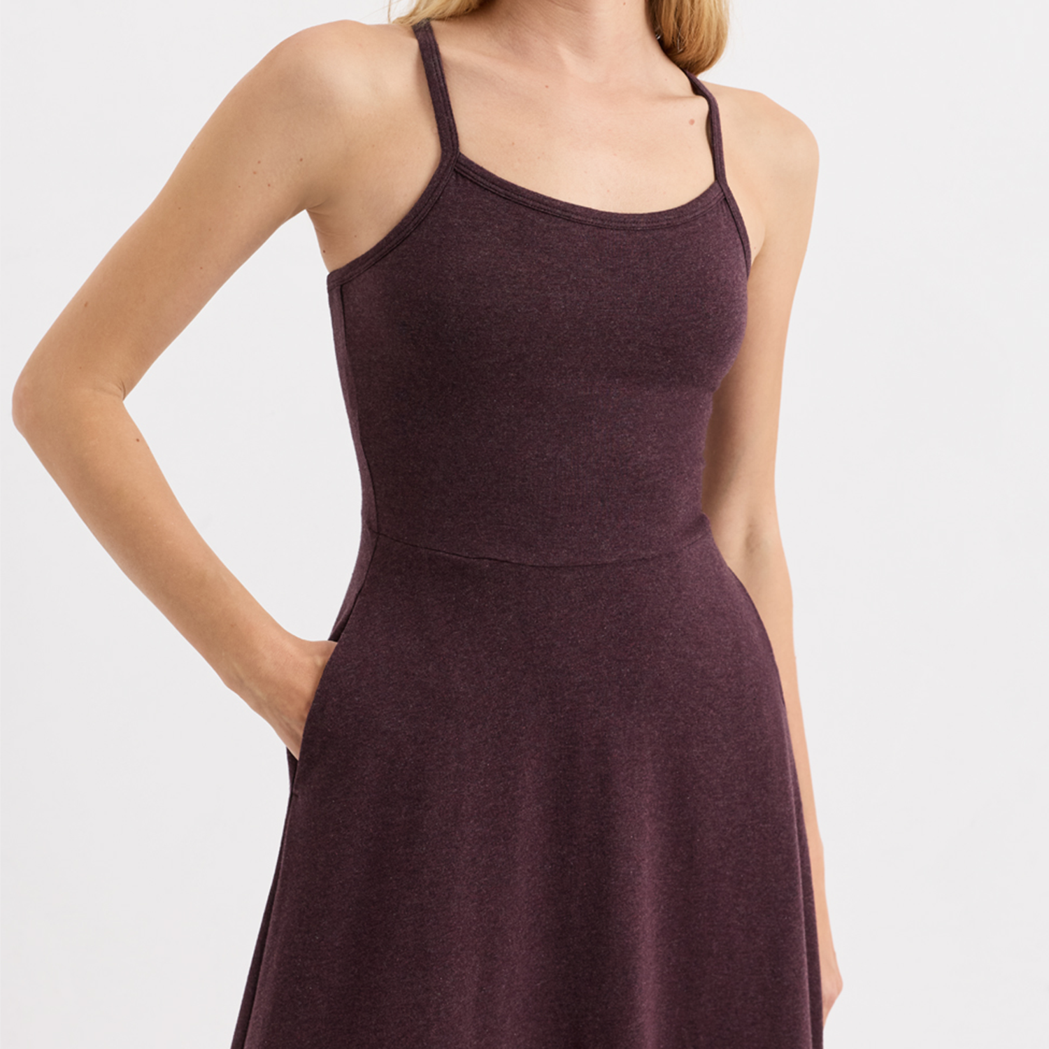 Racerback Fit And Flare Midi Cami Dress
