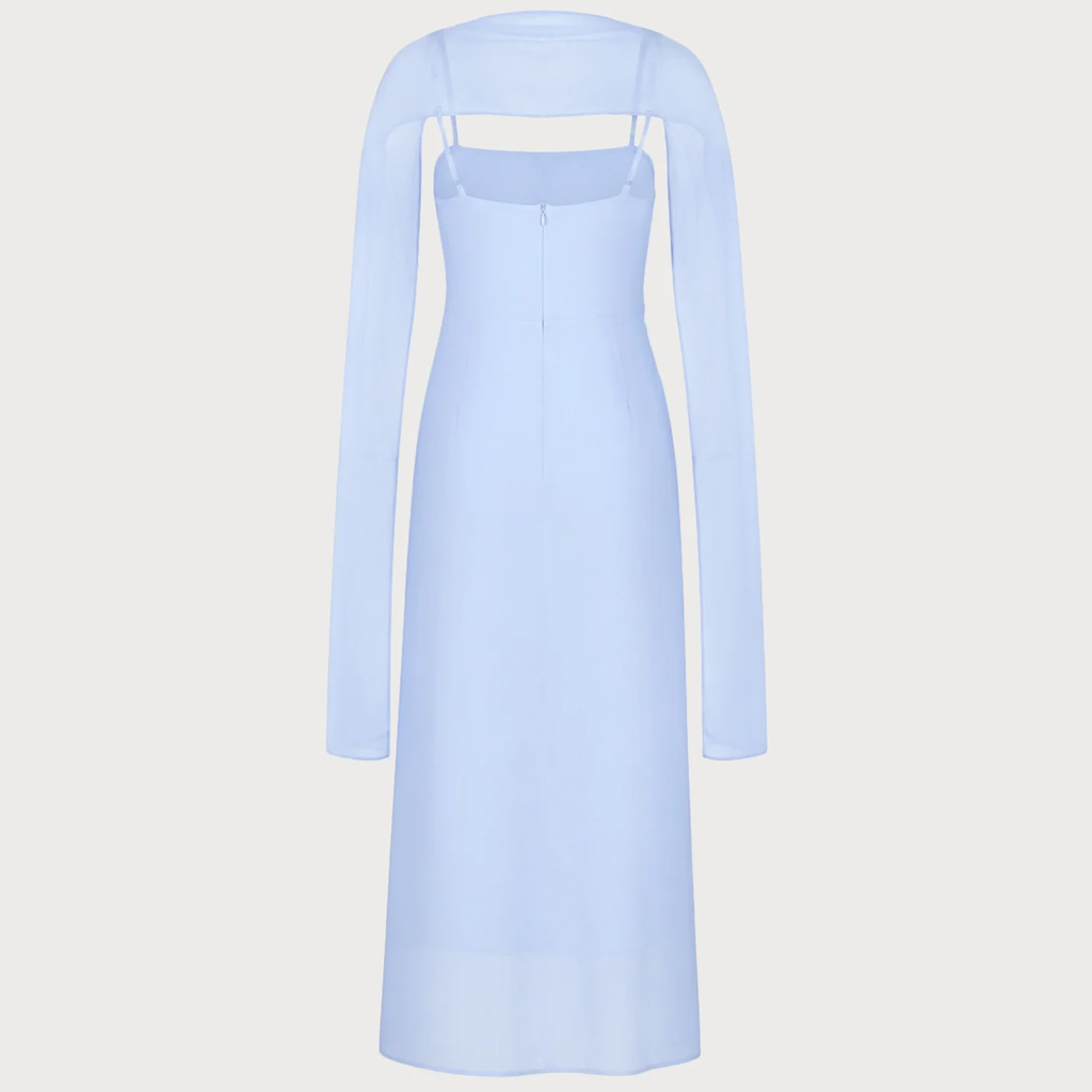 Cowl Neck Strap Chiffon Split Maxi Dress